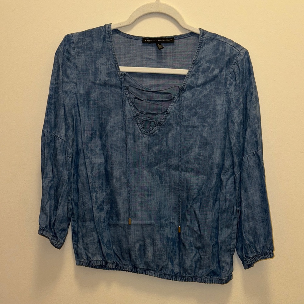 WHBM Women's 3/4 Sleeve Blouse